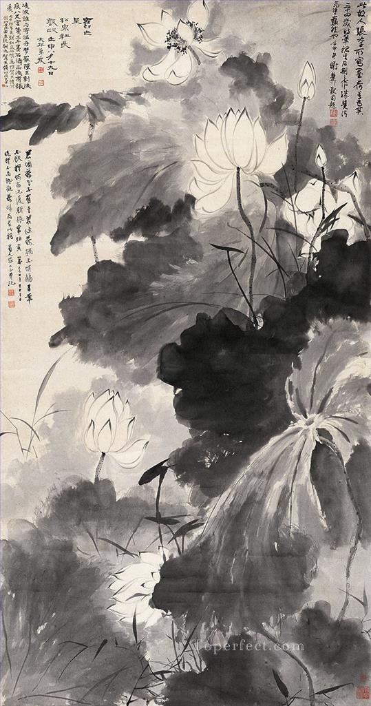 Chang dai chien lotus 20 traditional China Oil Paintings